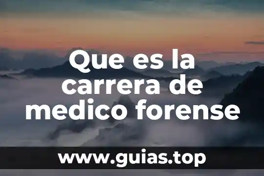 Que es la carrera de medico forense