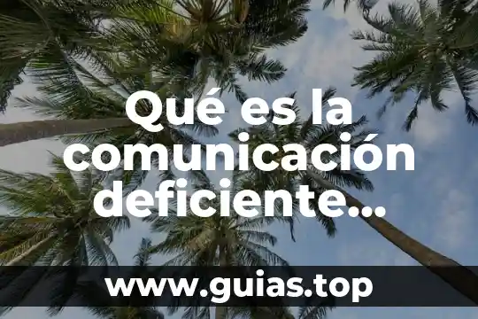 Qué es deambular definición 5 Qué es la comunicación deficiente definición