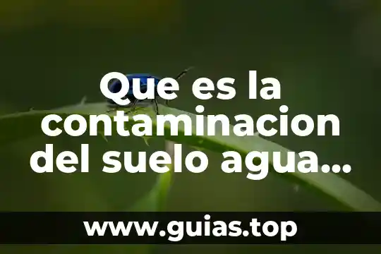 Que es la contaminacion del agua hipotesis 5 Que es la contaminacion del suelo agua y aire