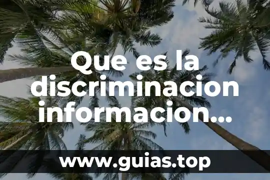 Por que es importante conocer los tipos de informaci贸n 4 Que es la discriminacion informacion breve