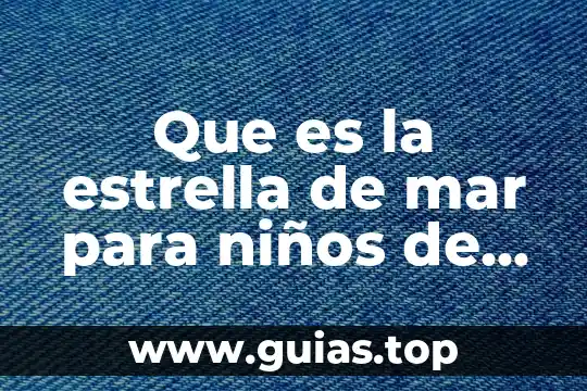Que es una anecdota explicacion para niños 4 Que es la estrella de mar para niños de preescolar