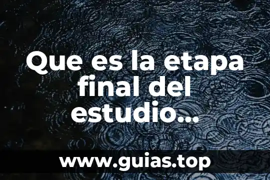 Que es la certificacion final de obra 4 Que es la etapa final del estudio científico