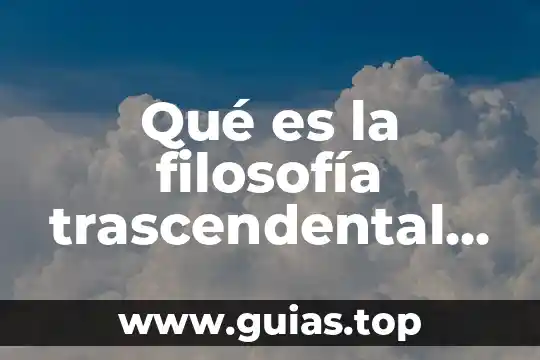 Que es el ser humano para kant 5 Qué es la filosofía trascendental según Kant