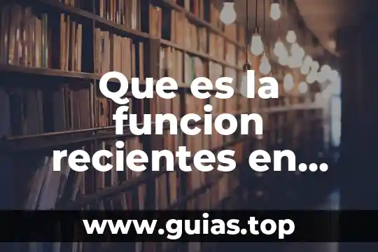Que es funcion apelativo 6 Que es la funcion recientes en excel