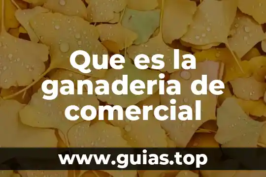 Que es una union comercial 5 Que es la ganaderia de comercial