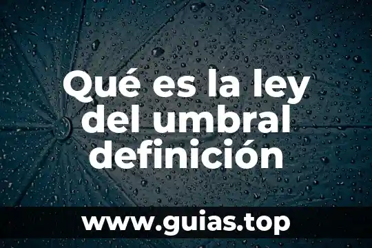 Que es la definición de un proyecto 4 Qué es la ley del umbral definición