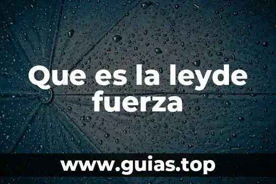 Qué es el concepto de fuerza 7 Que es la leyde fuerza