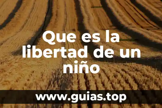 Que es el derecho a la libertad individual 7 Que es la libertad de un niño