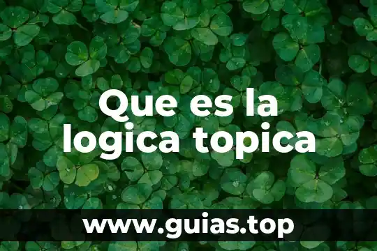 Que es antaño concepto 3 Que es la logica topica