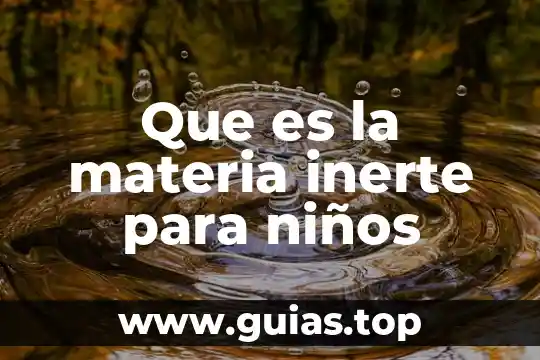 Mensaje explícito que es para niños 7 Que es la materia inerte para niños