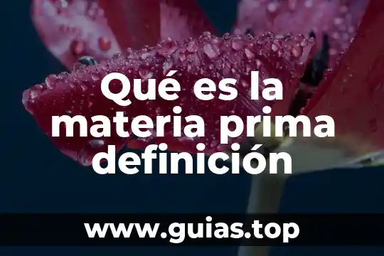 Que es una materia prima tipos 4 Qué es la materia prima definición