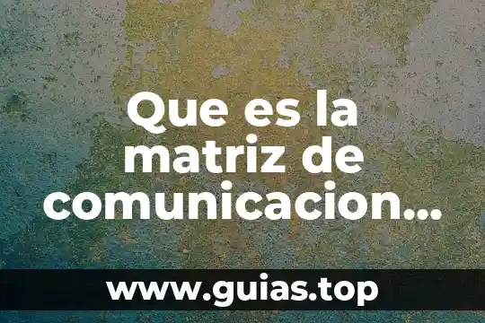 Comunicaci贸n que es y concepto 5 Que es la matriz de comunicacion de un proyecto