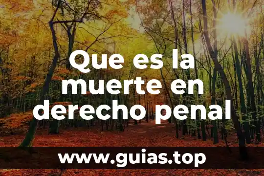 Que es ejercer accion penal 7 Que es la muerte en derecho penal