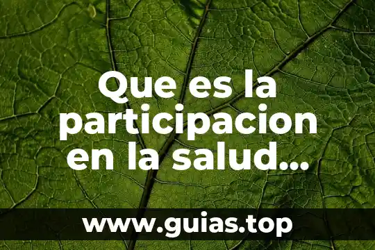 Consejo nacional de participación social en la educación que es 5 Que es la participacion en la salud colectiva entre otros