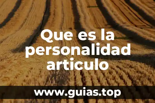 Que es el concepto sotobosque 4 Que es la personalidad articulo