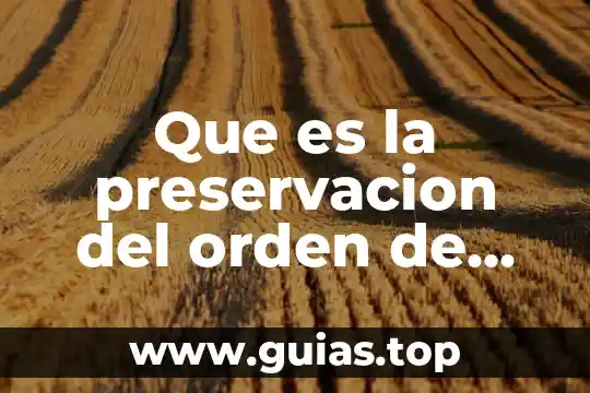 Que es orden de planta 3 Que es la preservacion del orden de una sociedad