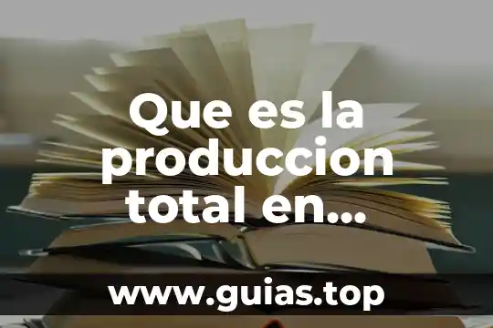 Conclusión de que es la economía 4 Que es la produccion total en economia