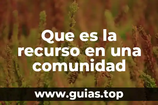 Que es un recurso acuicola 7 Que es la recurso en una comunidad