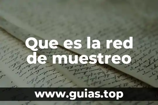 Que es un plan de muestreo concepto 4 Que es la red de muestreo