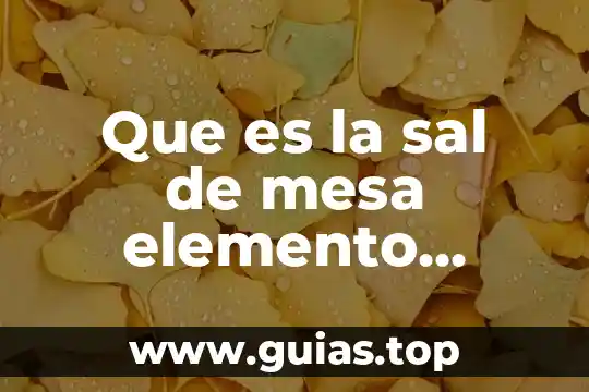 Que es un elemento compuesto y mezcla con ejemplos 8 Que es la sal de mesa elemento compuesto o mezcla