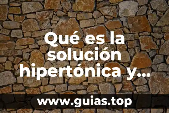 Que es el proyecto de solucion 5 Qué es la solución hipertónica y para qué sirve