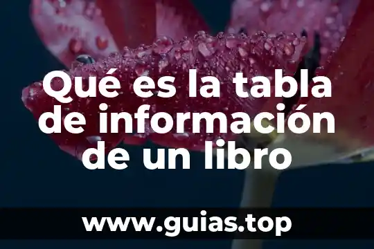 Por que es importante conocer los tipos de informaci贸n 7 Qu茅 es la tabla de informaci贸n de un libro