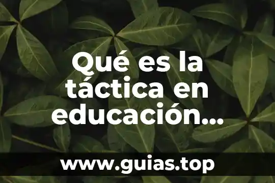 Qué es la física en filosofía 5 Qué es la táctica en educación física