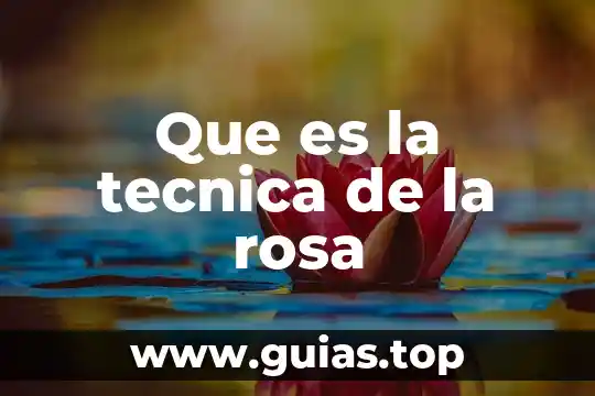Agua de rosa que es 5 Que es la tecnica de la rosa