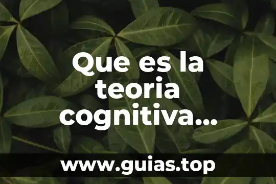 Qué es una teoría del caso 7 Que es la teoria cognitiva segun autores
