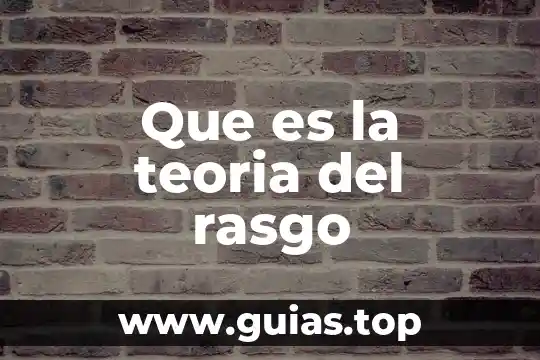 Que es disposicion final de agua residual 6 Que es la teoria del rasgo