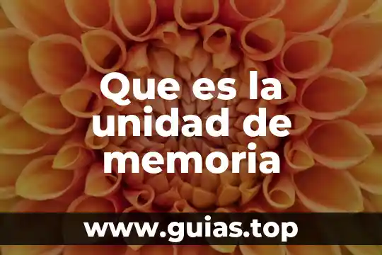 Qué es memoria de una computadora 8 Que es la unidad de memoria