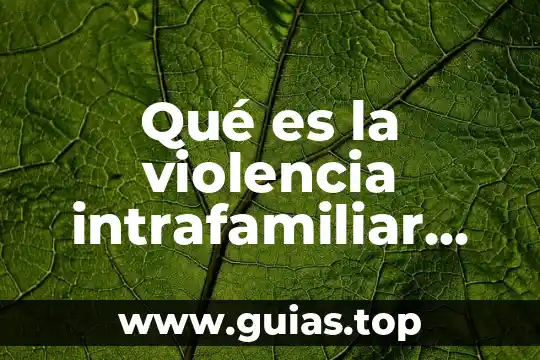 Qué es violencia intrafamiliar concepto 7 Qué es la violencia intrafamiliar autor