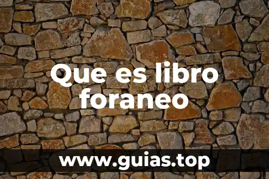Que es libro foraneo