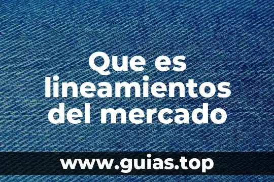 Que es el mercado y tipos de mercado 6 Que es lineamientos del mercado