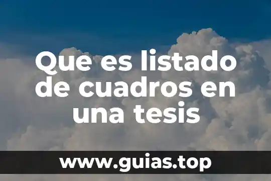 Varchar2 que es 7 Que es listado de cuadros en una tesis