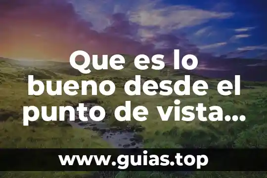 Qué es concepto desde el punto de vista filosófico 3 Que es lo bueno desde el punto de vista filosofico