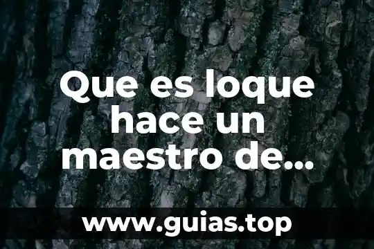 Que es ser un buen maestro 5 Que es loque hace un maestro de dibujo