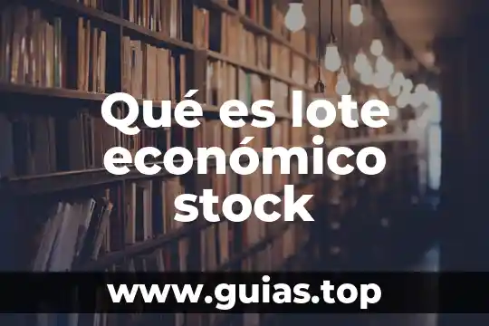Qué es el número de lote en un producto 4 Qué es lote económico stock