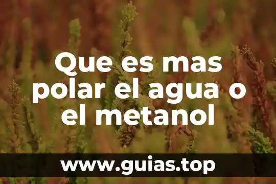 A que se refiere con que es un enlace polar 5 Que es mas polar el agua o el metanol