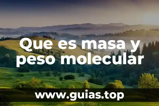 Que es masa y peso molecular
