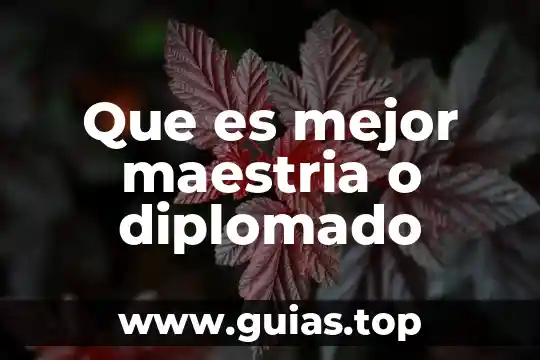 La maestria del amor de que es 5 Que es mejor maestria o diplomado