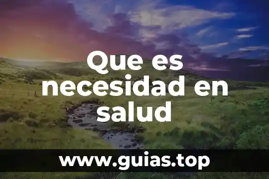 Qué es necesidad concepto 5 Que es necesidad en salud