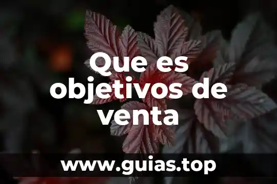 Stocks de venta que es 4 Que es objetivos de venta