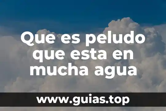 Que es cuando una persona esta carente de agua 8 Que es peludo que esta en mucha agua