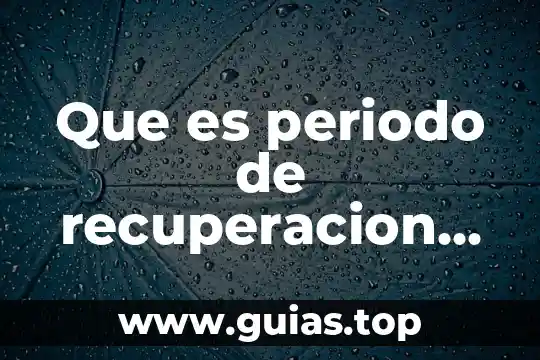 Que es la recuperacion de agua empresaa embotelladora 4 Que es periodo de recuperacion descontado