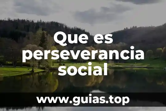 Que es perseverancia concepto 3 Que es perseverancia social