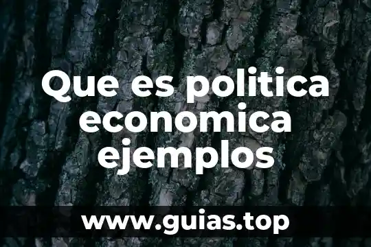 Que es la realidad economica de un pais 7 Que es politica economica ejemplos
