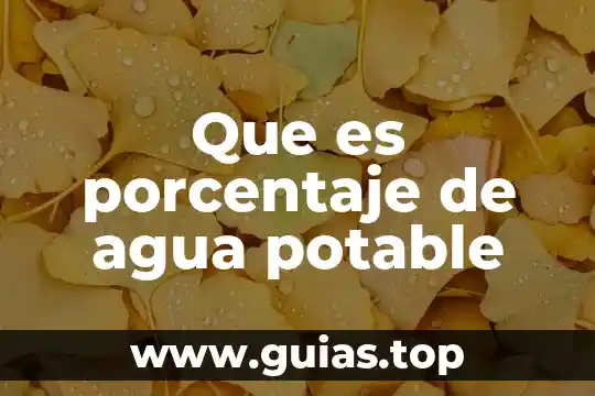 Que es una veda de agua de agua potable 3 Que es porcentaje de agua potable