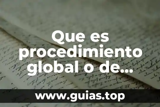 Programas generales que es 3 Que es procedimiento global o de mercancías generales