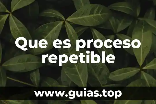 Que es un proceso quimico unam 3 Que es proceso repetible